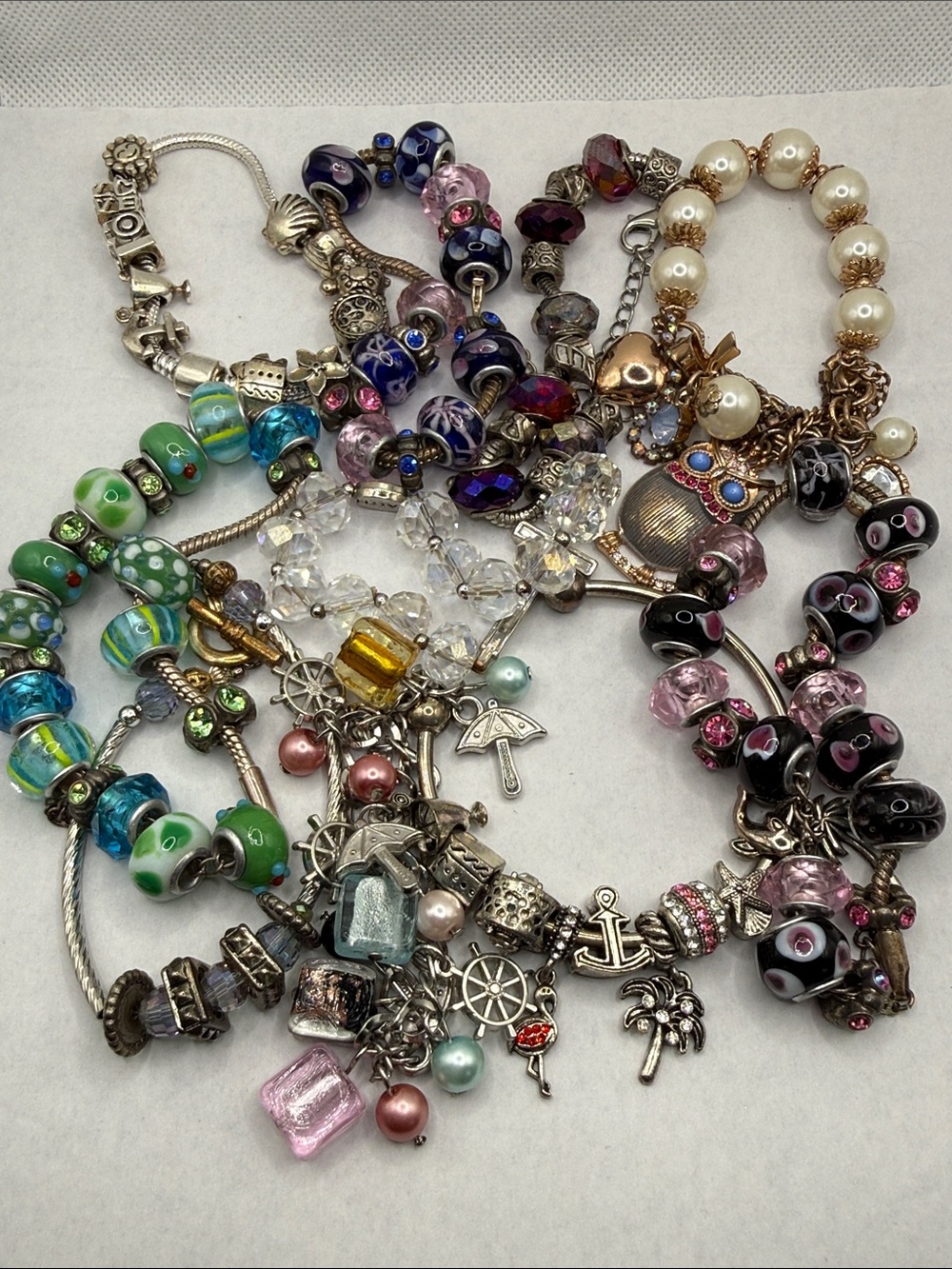 ⭐️ 10 Charm Bracelets wear and parts as mixed beads wear art harvest parts